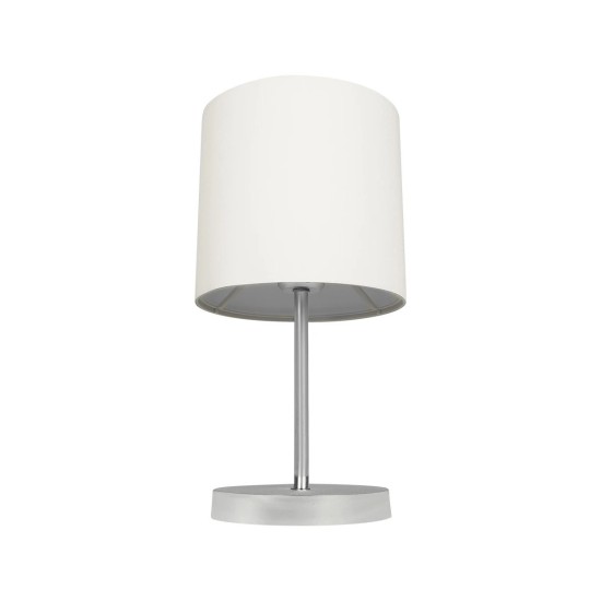 GLOBOSTAR® GLOSSY 204-0077 Μοντέρνο Επιτραπέζιο Φωτιστικό Πορτατίφ με Ντουί 1 x E27 AC 220-240V IP20 - Ασημί & Μπεζ - Μ19 x Π19 x Υ36cm