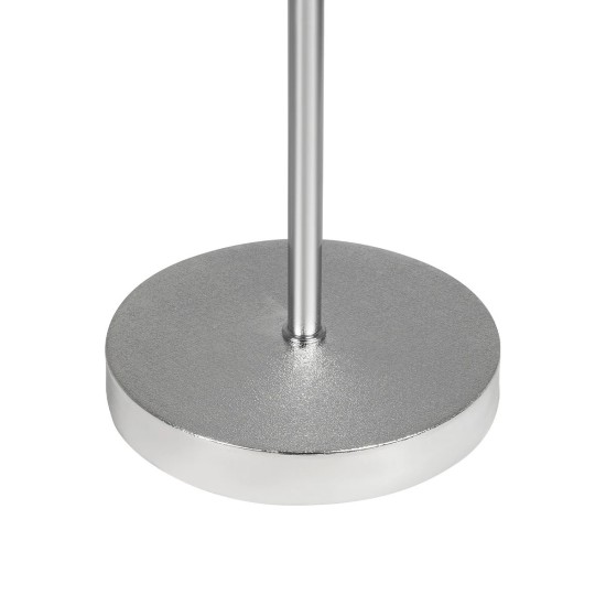 GLOBOSTAR® GLOSSY 204-0077 Μοντέρνο Επιτραπέζιο Φωτιστικό Πορτατίφ με Ντουί 1 x E27 AC 220-240V IP20 - Ασημί & Μπεζ - Μ19 x Π19 x Υ36cm
