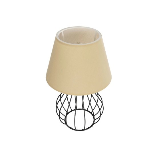 GLOBOSTAR® CLASS 204-0079 Μοντέρνο Επιτραπέζιο Φωτιστικό Πορτατίφ με Ντουί 1 x E27 AC 220-240V IP20 - Μαύρο & Μπεζ - Μ22 x Π22 x Υ36cm