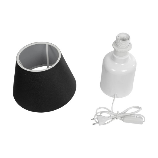GLOBOSTAR® CIA 204-0081 Μοντέρνο Επιτραπέζιο Φωτιστικό Πορτατίφ με Ντουί 1 x E27 AC 220-240V IP20 - Λευκό & Μαύρο - Μ23 x Π23 x Υ31,5cm