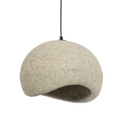 GLOBOSTAR® STONE 204-0123 Μοντέρνο Κρεμαστό Φωτιστικό Οροφής με Ντουί 1 x E27 AC 220-240V IP20 - Γκρι Μπέζ - Μ35 x Π31 x Υ26cm