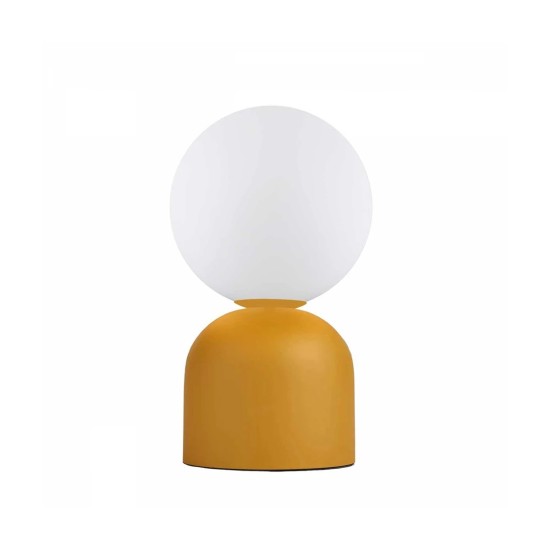 GLOBOSTAR® MAGIC 204-0131 Μοντέρνο Επιτραπέζιο Φωτιστικό Πορτατίφ με Ντουί 1 x E14 AC 220-240V IP20 - Κίτρινο & Λευκό - Μ15 x Π15 x Υ28cm