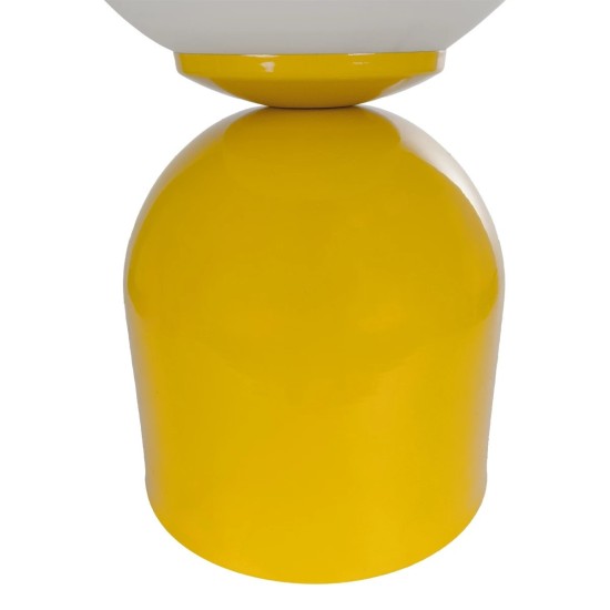 GLOBOSTAR® MAGIC 204-0131 Μοντέρνο Επιτραπέζιο Φωτιστικό Πορτατίφ με Ντουί 1 x E14 AC 220-240V IP20 - Κίτρινο & Λευκό - Μ15 x Π15 x Υ28cm GLOBOSTAR® MAGIC 204-0131 Μοντέρνο Επιτραπέζιο Φωτιστικό Πορτατίφ με Ντουί 1 x E14 AC 220-240V IP20 - Κίτρινο & Λευκό - Μ15 x Π15 x Υ28cm
