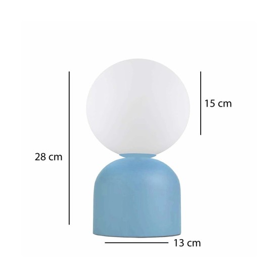 GLOBOSTAR® MAGIC 204-0133 Μοντέρνο Επιτραπέζιο Φωτιστικό Πορτατίφ με Ντουί 1 x E14 AC 220-240V IP20 - Μπλε & Λευκό - Μ15 x Π15 x Υ28cm GLOBOSTAR® MAGIC 204-0133 Μοντέρνο Επιτραπέζιο Φωτιστικό Πορτατίφ με Ντουί 1 x E14 AC 220-240V IP20 - Μπλε & Λευκό - Μ15 x Π15 x Υ28cm