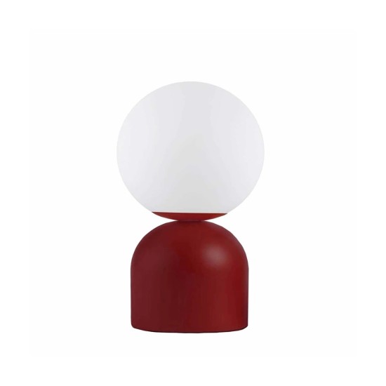 GLOBOSTAR® MAGIC 204-0135 Μοντέρνο Επιτραπέζιο Φωτιστικό Πορτατίφ με Ντουί 1 x E14 AC 220-240V IP20 - Κόκκινο & Λευκό - Μ15 x Π15 x Υ28cm