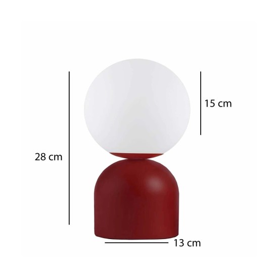 GLOBOSTAR® MAGIC 204-0135 Μοντέρνο Επιτραπέζιο Φωτιστικό Πορτατίφ με Ντουί 1 x E14 AC 220-240V IP20 - Κόκκινο & Λευκό - Μ15 x Π15 x Υ28cm GLOBOSTAR® MAGIC 204-0135 Μοντέρνο Επιτραπέζιο Φωτιστικό Πορτατίφ με Ντουί 1 x E14 AC 220-240V IP20 - Κόκκινο & Λευκό - Μ15 x Π15 x Υ28cm