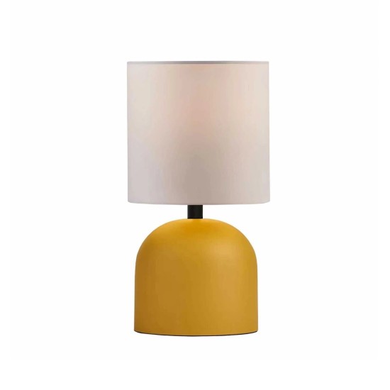GLOBOSTAR® LOREN 204-0137 Μοντέρνο Επιτραπέζιο Φωτιστικό Πορτατίφ με Ντουί 1 x E14 AC 220-240V IP20 - Κίτρινο & Μπεζ - Μ15,5 x Π15,5 x Υ33cm