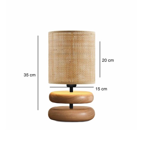 GLOBOSTAR® KLOO 204-0143 Boho Επιτραπέζιο Φωτιστικό Πορτατίφ με Ντουί 1 x E14 AC 220-240V IP20 - Καφέ & Μπεζ - Μ15 x Π15 x Υ35cm GLOBOSTAR® KLOO 204-0143 Boho Επιτραπέζιο Φωτιστικό Πορτατίφ με Ντουί 1 x E14 AC 220-240V IP20 - Καφέ & Μπεζ - Μ15 x Π15 x Υ35cm
