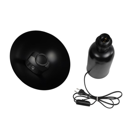 GLOBOSTAR® GASCO 204-0146 Μοντέρνο Επιτραπέζιο Φωτιστικό Πορτατίφ με Ντουί 1 x E27 AC 220-240V IP20 - Μαύρο - Μ26 x Π26 x Υ35cm