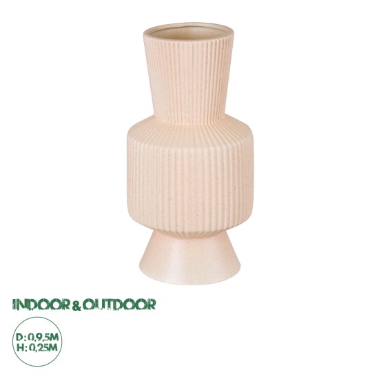 GloboStar® Artificial Garden CAPRI 20470 Πήλινο Κεραμικό Κασπώ Γλάστρα - Flower Pot Απαλό Μπεζ Φ9.5cm x Υ25cm GloboStar® Artificial Garden CAPRI 20470 Πήλινο Κεραμικό Κασπώ Γλάστρα - Flower Pot Απαλό Μπεζ Φ9.5cm x Υ25cm