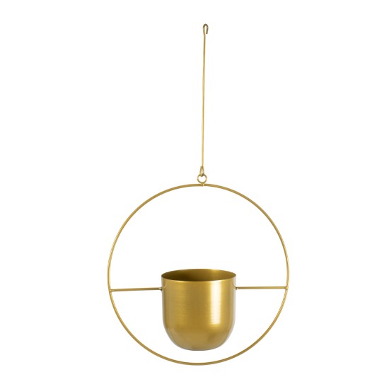 GloboStar® Artificial Garden TILOS 20486 Κρεμαστό Μεταλλικό Κασπώ Γλάστρα - Flower Pot Χρυσό Φ35cm x Υ15cm GloboStar® Artificial Garden TILOS 20486 Κρεμαστό Μεταλλικό Κασπώ Γλάστρα - Flower Pot Χρυσό Φ35cm x Υ15cm