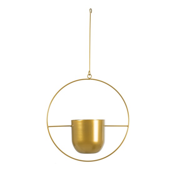 GloboStar® Artificial Garden TILOS 20486 Κρεμαστό Μεταλλικό Κασπώ Γλάστρα - Flower Pot Χρυσό Φ35cm x Υ15cm GloboStar® Artificial Garden TILOS 20486 Κρεμαστό Μεταλλικό Κασπώ Γλάστρα - Flower Pot Χρυσό Φ35cm x Υ15cm