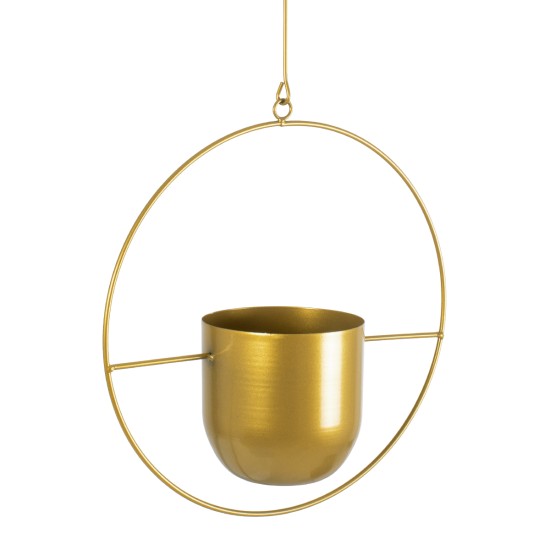 GloboStar® Artificial Garden TILOS 20486 Κρεμαστό Μεταλλικό Κασπώ Γλάστρα - Flower Pot Χρυσό Φ35cm x Υ15cm GloboStar® Artificial Garden TILOS 20486 Κρεμαστό Μεταλλικό Κασπώ Γλάστρα - Flower Pot Χρυσό Φ35cm x Υ15cm