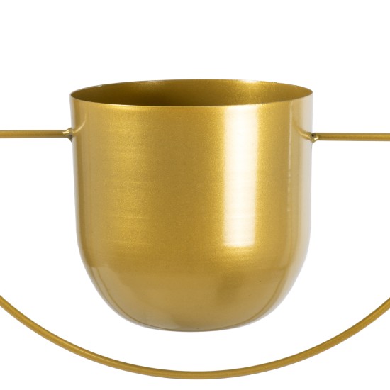 GloboStar® Artificial Garden TILOS 20486 Κρεμαστό Μεταλλικό Κασπώ Γλάστρα - Flower Pot Χρυσό Φ35cm x Υ15cm GloboStar® Artificial Garden TILOS 20486 Κρεμαστό Μεταλλικό Κασπώ Γλάστρα - Flower Pot Χρυσό Φ35cm x Υ15cm