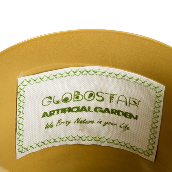 GloboStar® Artificial Garden TILOS 20486 Κρεμαστό Μεταλλικό Κασπώ Γλάστρα - Flower Pot Χρυσό Φ35cm x Υ15cm GloboStar® Artificial Garden TILOS 20486 Κρεμαστό Μεταλλικό Κασπώ Γλάστρα - Flower Pot Χρυσό Φ35cm x Υ15cm