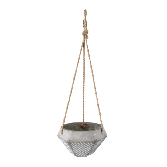 GloboStar® Artificial Garden SARAKINIKO 20490 Κρεμαστό Πήλινο Κεραμικό Κασπώ Γλάστρα - Flower Pot Γκρι Φ10cm x Υ36cm GloboStar® Artificial Garden SARAKINIKO 20490 Κρεμαστό Πήλινο Κεραμικό Κασπώ Γλάστρα - Flower Pot Γκρι Φ10cm x Υ36cm