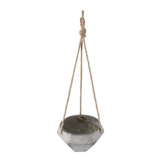 GloboStar® Artificial Garden SARAKINIKO 20490 Κρεμαστό Πήλινο Κεραμικό Κασπώ Γλάστρα - Flower Pot Γκρι Φ10cm x Υ36cm GloboStar® Artificial Garden SARAKINIKO 20490 Κρεμαστό Πήλινο Κεραμικό Κασπώ Γλάστρα - Flower Pot Γκρι Φ10cm x Υ36cm