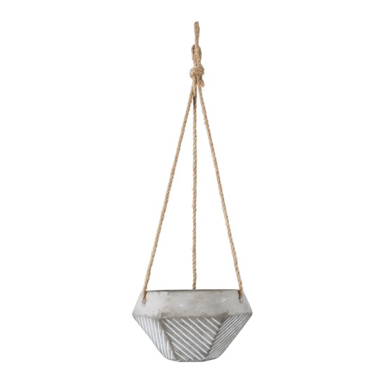 GloboStar® Artificial Garden SARAKINIKO 20490 Κρεμαστό Πήλινο Κεραμικό Κασπώ Γλάστρα - Flower Pot Γκρι Φ10cm x Υ36cm GloboStar® Artificial Garden SARAKINIKO 20490 Κρεμαστό Πήλινο Κεραμικό Κασπώ Γλάστρα - Flower Pot Γκρι Φ10cm x Υ36cm