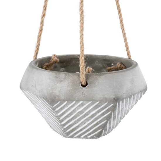 GloboStar® Artificial Garden SARAKINIKO 20490 Κρεμαστό Πήλινο Κεραμικό Κασπώ Γλάστρα - Flower Pot Γκρι Φ10cm x Υ36cm GloboStar® Artificial Garden SARAKINIKO 20490 Κρεμαστό Πήλινο Κεραμικό Κασπώ Γλάστρα - Flower Pot Γκρι Φ10cm x Υ36cm