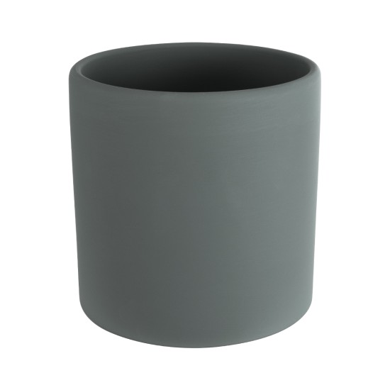 GloboStar® Artificial Garden NAPOLI 20494 Διακοσμητικό Κεραμικό Κασπώ Γλάστρα - Flower Pot Γκρι Πράσινο με Χρυσό Φ15 x Υ15cm