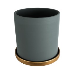 GloboStar® Artificial Garden NAPOLI 20495 Διακοσμητικό Κεραμικό Κασπώ Γλάστρα - Flower Pot Γκρι Πράσινο με Χρυσό Φ20 x Υ20cm GloboStar® Artificial Garden NAPOLI 20495 Διακοσμητικό Κεραμικό Κασπώ Γλάστρα - Flower Pot Γκρι Πράσινο με Χρυσό Φ20 x Υ20cm