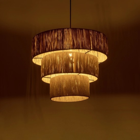 GLOBOSTAR® COROIN 205-0034 Boho Κρεμαστό Φωτιστικό Οροφής με Ντουί 1 x E27 AC 220-240V IP20 - Μπεζ - M40 x Π40 x Υ35cm