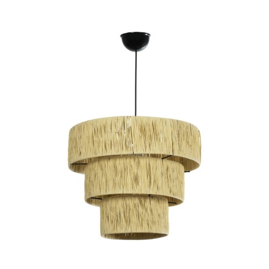 GLOBOSTAR® COROIN 205-0034 Boho Κρεμαστό Φωτιστικό Οροφής με Ντουί 1 x E27 AC 220-240V IP20 - Μπεζ - M40 x Π40 x Υ35cm