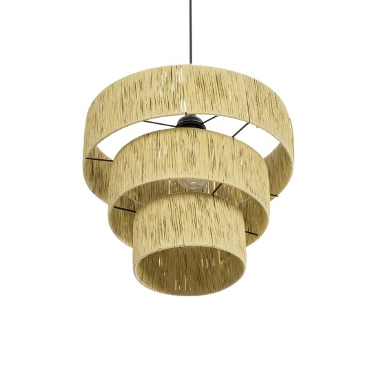 GLOBOSTAR® COROIN 205-0034 Boho Κρεμαστό Φωτιστικό Οροφής με Ντουί 1 x E27 AC 220-240V IP20 - Μπεζ - M40 x Π40 x Υ35cm