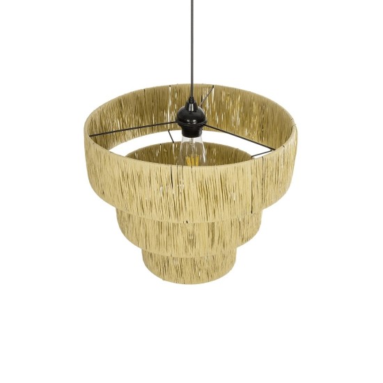 GLOBOSTAR® COROIN 205-0034 Boho Κρεμαστό Φωτιστικό Οροφής με Ντουί 1 x E27 AC 220-240V IP20 - Μπεζ - M40 x Π40 x Υ35cm
