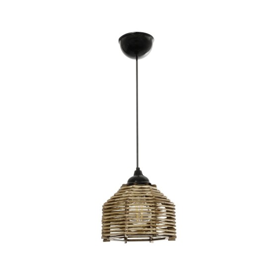 GLOBOSTAR® JUTTI 205-0040 Boho Κρεμαστό Φωτιστικό Οροφής με Ντουί 1 x E27 AC 220-240V IP20 - Μπεζ - M20 x Π20 x Υ18cm