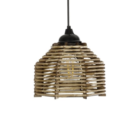 GLOBOSTAR® JUTTI 205-0040 Boho Κρεμαστό Φωτιστικό Οροφής με Ντουί 1 x E27 AC 220-240V IP20 - Μπεζ - M20 x Π20 x Υ18cm