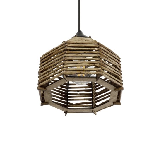 GLOBOSTAR® JUTTI 205-0040 Boho Κρεμαστό Φωτιστικό Οροφής με Ντουί 1 x E27 AC 220-240V IP20 - Μπεζ - M20 x Π20 x Υ18cm