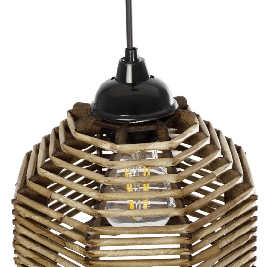 GLOBOSTAR® JUTTI 205-0040 Boho Κρεμαστό Φωτιστικό Οροφής με Ντουί 1 x E27 AC 220-240V IP20 - Μπεζ - M20 x Π20 x Υ18cm