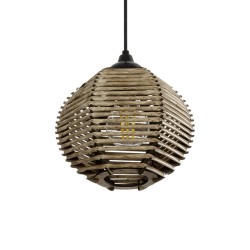 GLOBOSTAR® JUTTI 205-0041 Boho Κρεμαστό Φωτιστικό Οροφής με Ντουί 1 x E27 AC 220-240V IP20 - Μπεζ - M20 x Π20 x Υ18cm