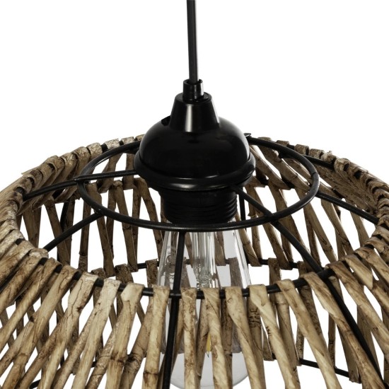GLOBOSTAR® ARANCIA 205-0047 Boho Κρεμαστό Φωτιστικό Οροφής με Ντουί 1 x E27 AC 220-240V IP20 - Μπεζ - M35 x Π35 x Υ26cm