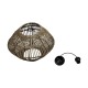 GLOBOSTAR® ARANCIA 205-0048 Boho Κρεμαστό Φωτιστικό Οροφής με Ντουί 1 x E27 AC 220-240V IP20 - Μπεζ - M46 x Π46 x Υ35cm