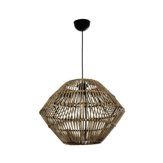GLOBOSTAR® ARANCIA 205-0048 Boho Κρεμαστό Φωτιστικό Οροφής με Ντουί 1 x E27 AC 220-240V IP20 - Μπεζ - M46 x Π46 x Υ35cm