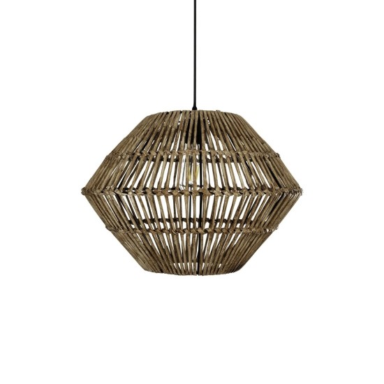GLOBOSTAR® ARANCIA 205-0048 Boho Κρεμαστό Φωτιστικό Οροφής με Ντουί 1 x E27 AC 220-240V IP20 - Μπεζ - M46 x Π46 x Υ35cm