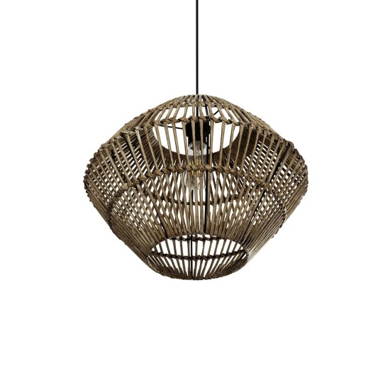 GLOBOSTAR® ARANCIA 205-0048 Boho Κρεμαστό Φωτιστικό Οροφής με Ντουί 1 x E27 AC 220-240V IP20 - Μπεζ - M46 x Π46 x Υ35cm
