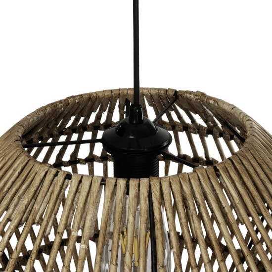 GLOBOSTAR® ARANCIA 205-0048 Boho Κρεμαστό Φωτιστικό Οροφής με Ντουί 1 x E27 AC 220-240V IP20 - Μπεζ - M46 x Π46 x Υ35cm