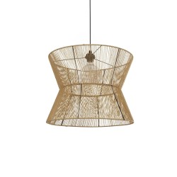 GLOBOSTAR® UPCONE 205-0056 Boho Κρεμαστό Φωτιστικό Οροφής με Ντουί 1 x E27 AC 220-240V IP20 - Μπεζ - M50 x Π50 x Υ43cm