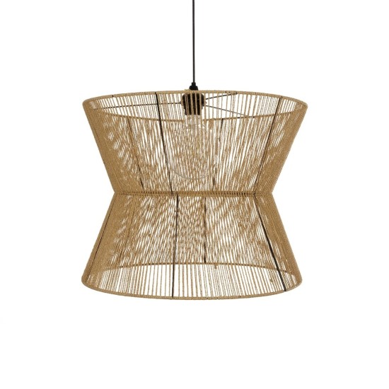 GLOBOSTAR® UPCONE 205-0056 Boho Κρεμαστό Φωτιστικό Οροφής με Ντουί 1 x E27 AC 220-240V IP20 - Μπεζ - M50 x Π50 x Υ43cm