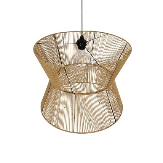 GLOBOSTAR® UPCONE 205-0056 Boho Κρεμαστό Φωτιστικό Οροφής με Ντουί 1 x E27 AC 220-240V IP20 - Μπεζ - M50 x Π50 x Υ43cm