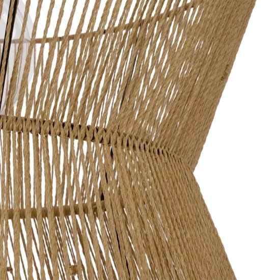 GLOBOSTAR® UPCONE 205-0056 Boho Κρεμαστό Φωτιστικό Οροφής με Ντουί 1 x E27 AC 220-240V IP20 - Μπεζ - M50 x Π50 x Υ43cm