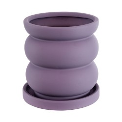 GloboStar® Artificial Garden BOGOTA 20500 Διακοσμητικό Κεραμικό Κασπώ Γλάστρα - Flower Pot Μωβ Φ14 x Υ15cm GloboStar® Artificial Garden BOGOTA 20500 Διακοσμητικό Κεραμικό Κασπώ Γλάστρα - Flower Pot Μωβ Φ14 x Υ15cm