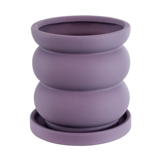 GloboStar® Artificial Garden BOGOTA 20500 Διακοσμητικό Κεραμικό Κασπώ Γλάστρα - Flower Pot Μωβ Φ14 x Υ15cm GloboStar® Artificial Garden BOGOTA 20500 Διακοσμητικό Κεραμικό Κασπώ Γλάστρα - Flower Pot Μωβ Φ14 x Υ15cm