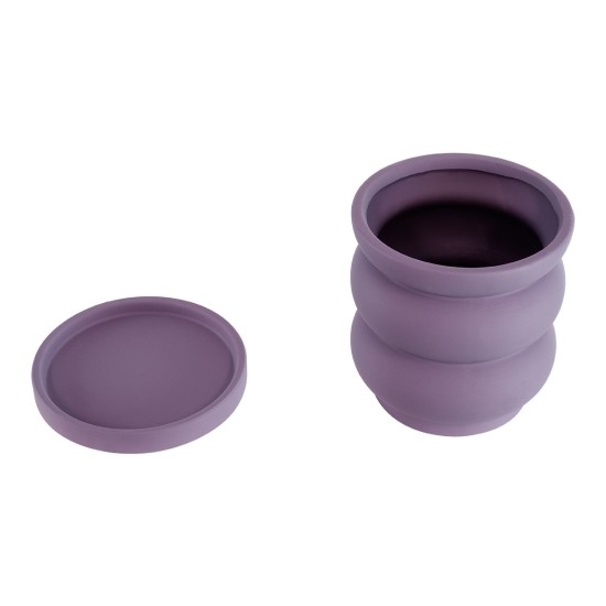 GloboStar® Artificial Garden BOGOTA 20500 Διακοσμητικό Κεραμικό Κασπώ Γλάστρα - Flower Pot Μωβ Φ14 x Υ15cm GloboStar® Artificial Garden BOGOTA 20500 Διακοσμητικό Κεραμικό Κασπώ Γλάστρα - Flower Pot Μωβ Φ14 x Υ15cm