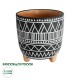 GloboStar® Artificial Garden NAIROBI 20509 Διακοσμητικό Κεραμικό Κασπώ Γλάστρα - Flower Pot Μαύρο με Λευκό Φ16 x Υ16cm GloboStar® Artificial Garden NAIROBI 20509 Διακοσμητικό Κεραμικό Κασπώ Γλάστρα - Flower Pot Μαύρο με Λευκό Φ16 x Υ16cm