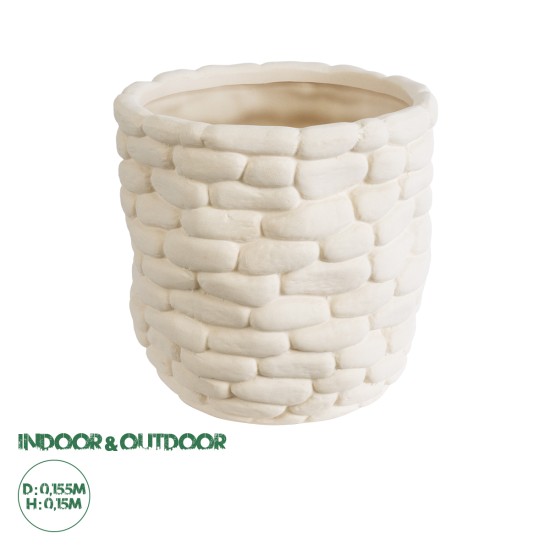 GloboStar® Artificial Garden UBUD 20512 Διακοσμητικό Κεραμικό Κασπώ Γλάστρα - Flower Pot Λευκό Φ15.5 x Υ15cm GloboStar® Artificial Garden UBUD 20512 Διακοσμητικό Κεραμικό Κασπώ Γλάστρα - Flower Pot Λευκό Φ15.5 x Υ15cm