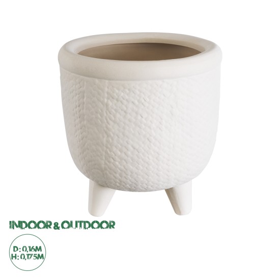 GloboStar® Artificial Garden YUKATAN 20513 Διακοσμητικό Κεραμικό Κασπώ Γλάστρα - Flower Pot Μπεζ Φ16 x Υ17.5cm GloboStar® Artificial Garden YUKATAN 20513 Διακοσμητικό Κεραμικό Κασπώ Γλάστρα - Flower Pot Μπεζ Φ16 x Υ17.5cm